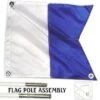 20x24 Alpha Flag + 6ft Pole, Blue -Topkayaker NE F13 6P LRG